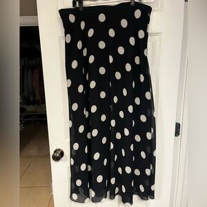 Ann Taylor navy with white polka dots maxi skirt